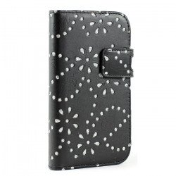 Galaxy S3 /i9300 Diamond Flip Leather Wallet Case with Stand (Black)